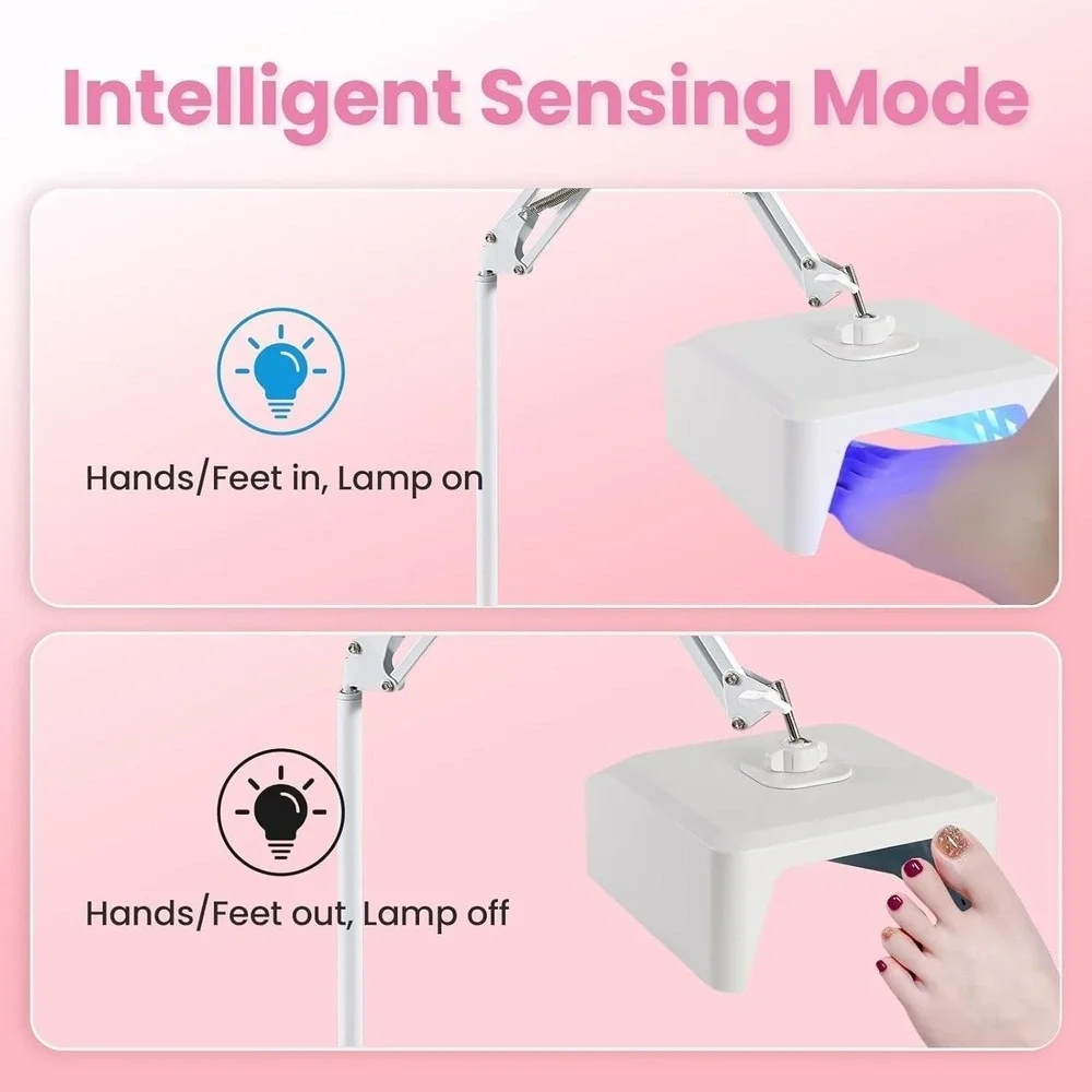 Adjustable Nail Technician Lamp Led Light Stand Gel Polish Vertical Rechargeable